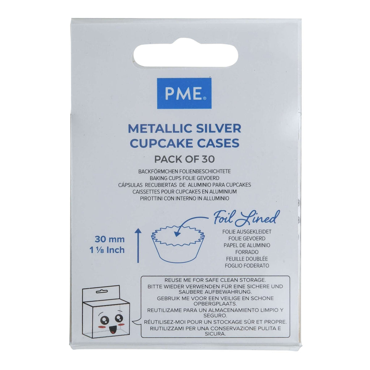 Metallic Silver Cupcake Cases Pk/30