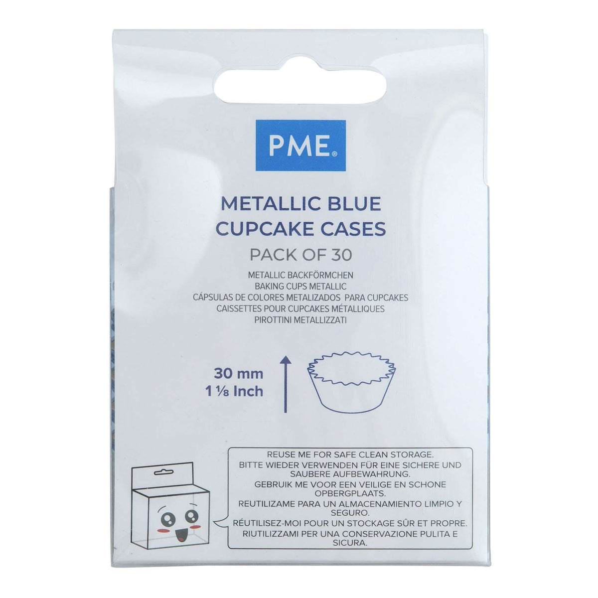 Metallische Backförmchen - Blau 30er Pack