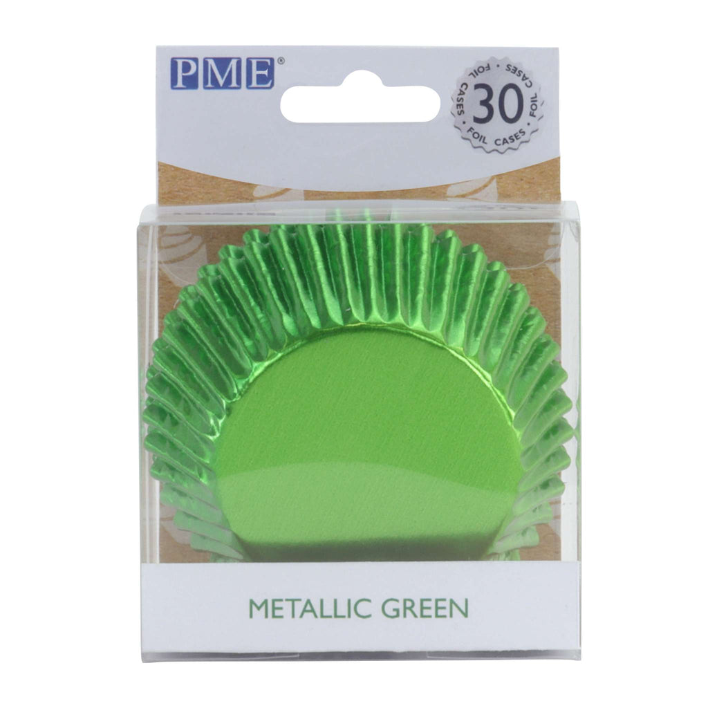 Metallische Backförmchen - Grün 30er Pack
