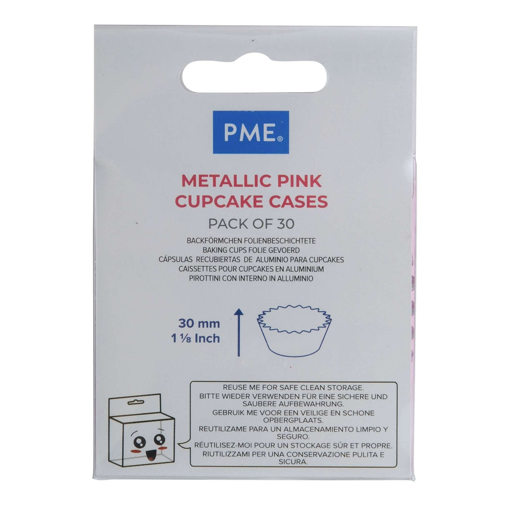 Metallische Backförmchen - Rosa 30er Pack