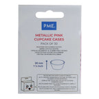 Metallische Backförmchen - Rosa 30er Pack