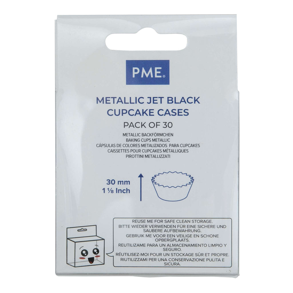 Metallic Jet Black Cupcake Cases Pk/30