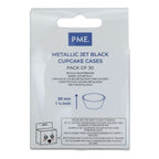 Metallic Jet Black Cupcake Cases Pk/30