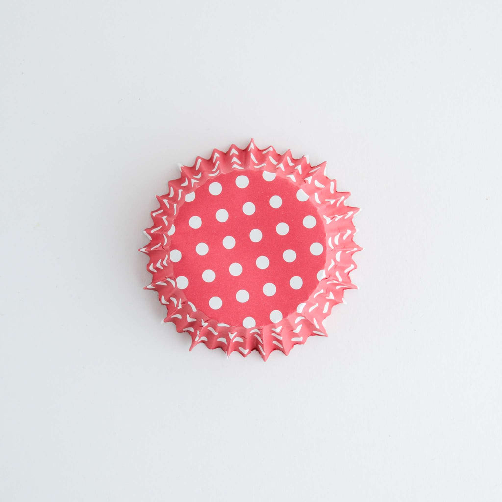 Caissettes à cupcakes doublées de feuille d'aluminium - Pois rouges Pk/30