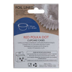 Caissettes à cupcakes doublées de feuille d'aluminium - Pois rouges Pk/30