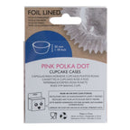 Pink Polka Dot Foil Lined Cupcake Cases Pk/30