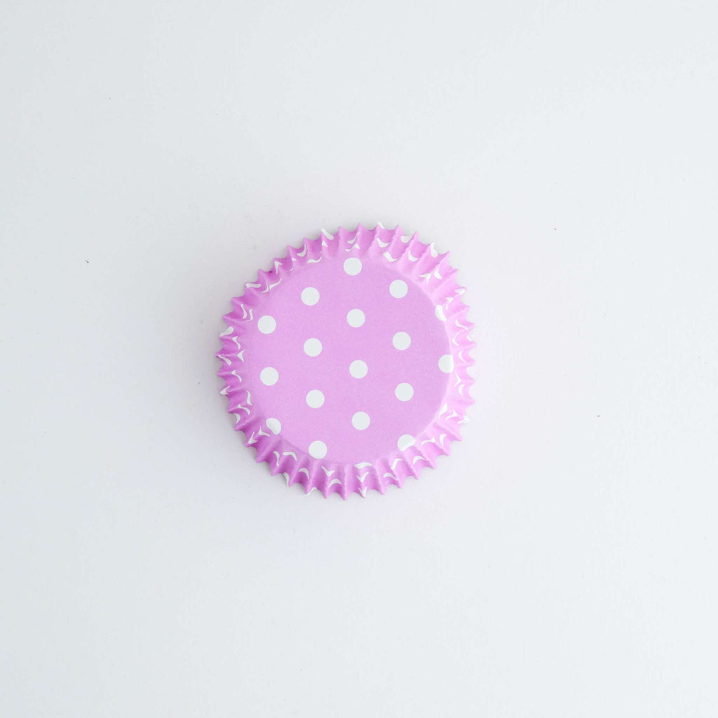 Cupcake Vormpjes Folie Gevoerd - Paarse Stippen Pk/30
