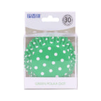 Green Polka Dot Foil Lined Cupcake Cases Pk/30