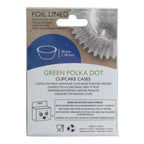 Caissettes à cupcakes doublées de feuille d'aluminium - Pois verts Pk/30