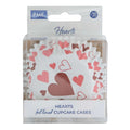 Caissettes à cupcakes en Aluminium (Set de 30), Cœurs d'amour Rouges