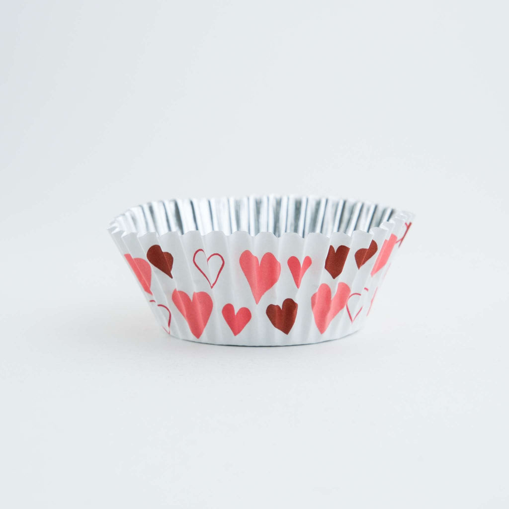 Caissettes à cupcakes en Aluminium (Set de 30), Cœurs d'amour Rouges