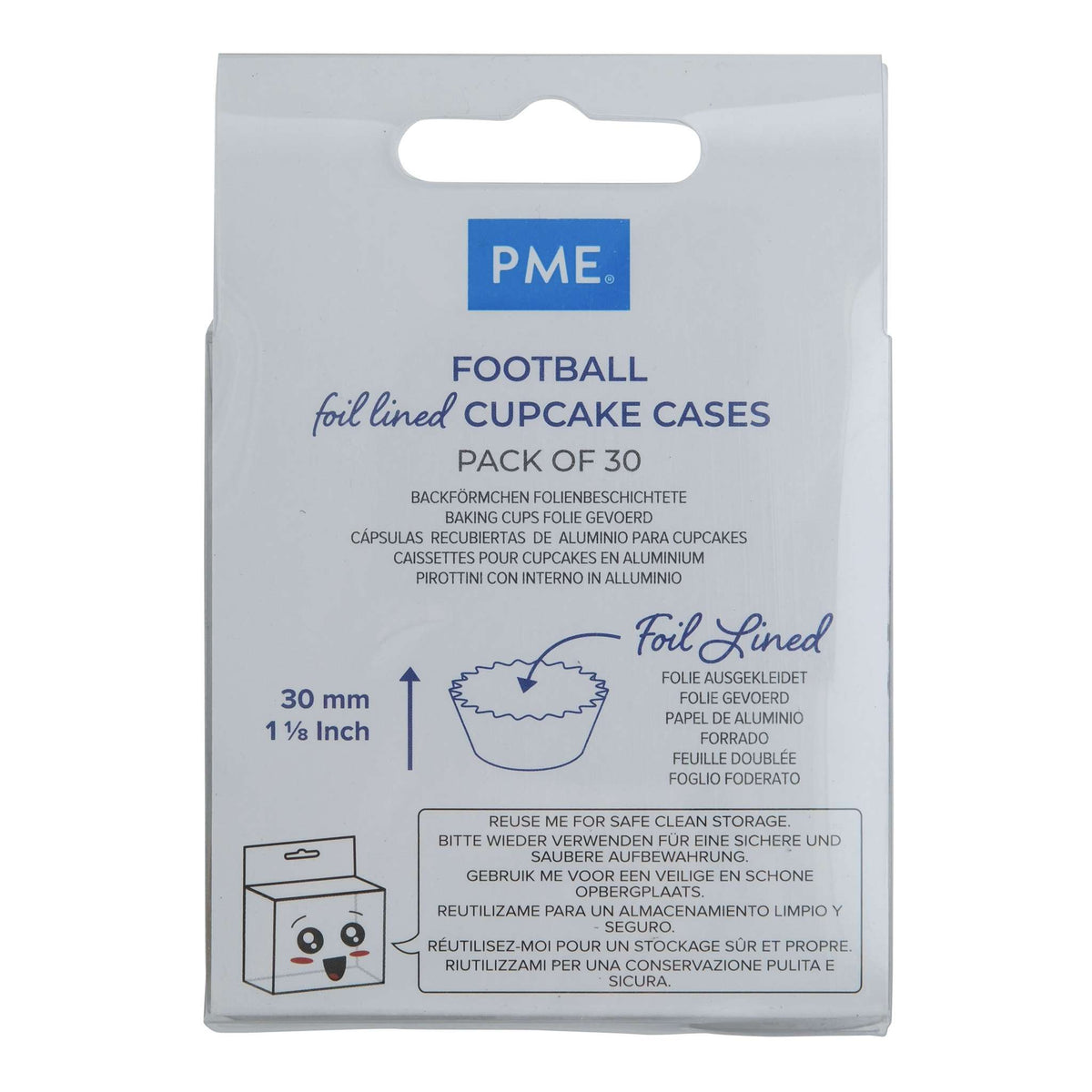 Football Foil Lined Cupcake Cases Pk/30