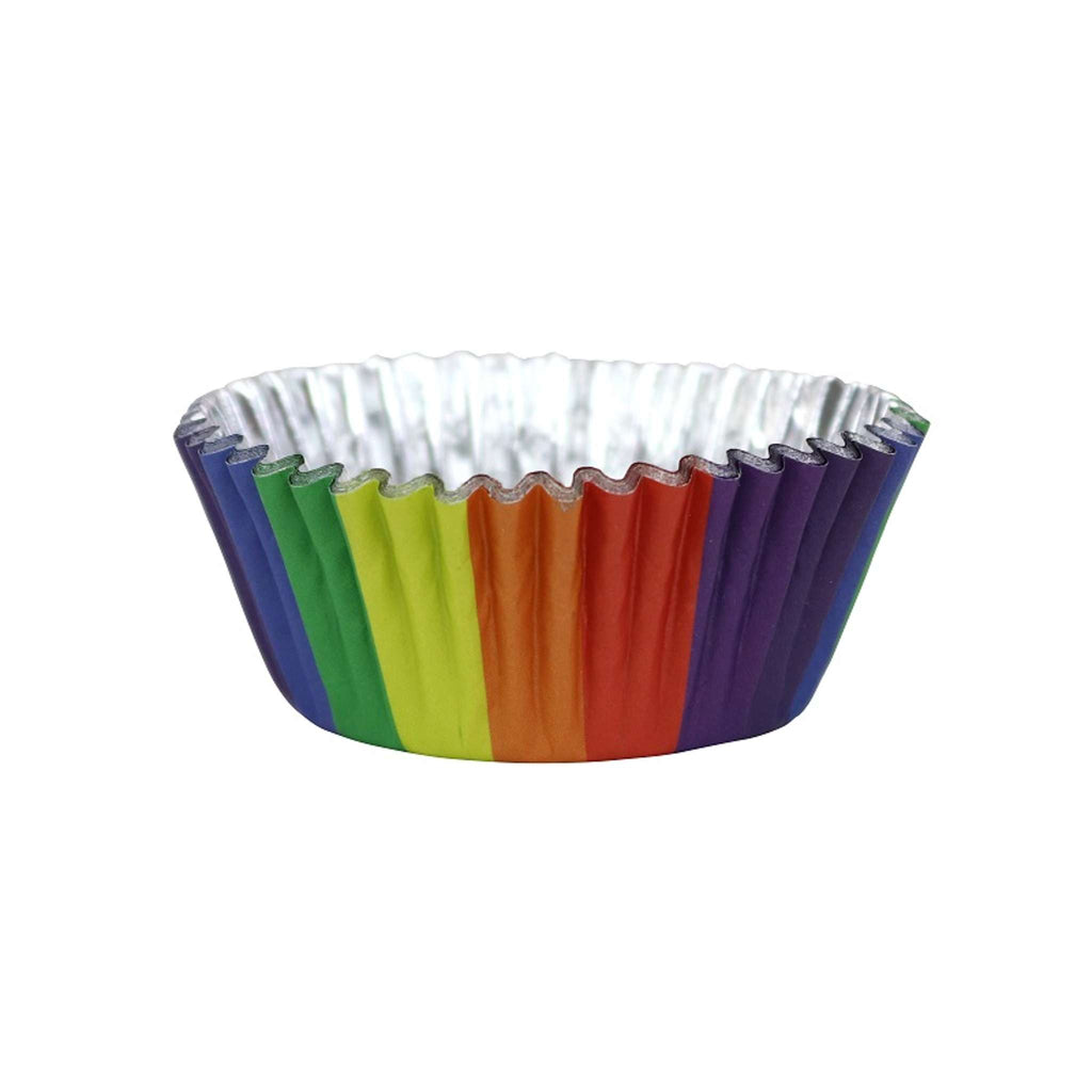 Rainbow Colours Foil Lined Cupcake Cases Pk/30