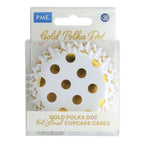 Gold Polka Dot Foil Lined Cupcake Cases Pk/30