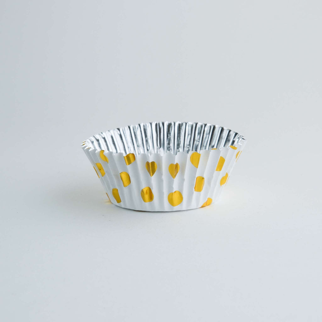Gold Polka Dot Foil Lined Cupcake Cases Pk/30