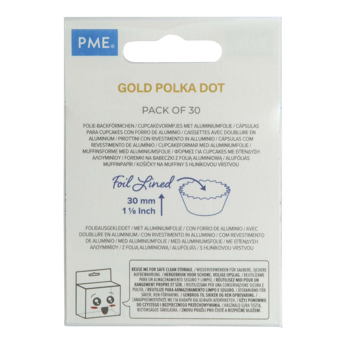 Gold Polka Dot Foil Lined Cupcake Cases Pk/30