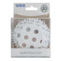 Cupcake-Förmchen folienbeschichtet - Silberfolien-Punkte 30er Pack