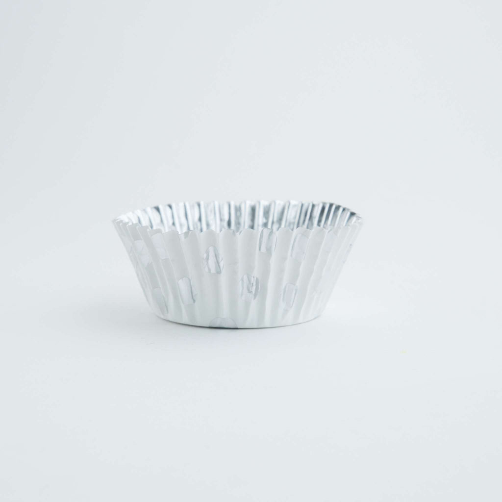 Cupcake-Förmchen folienbeschichtet - Silberfolien-Punkte 30er Pack