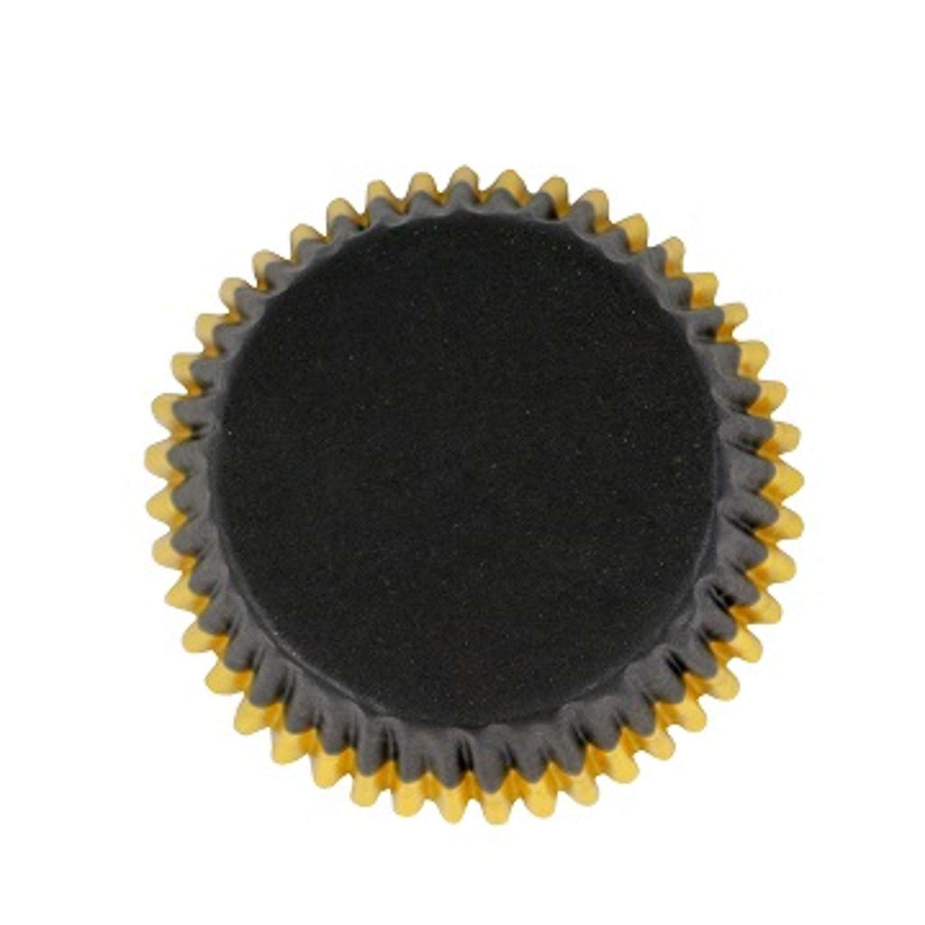 Cápsulas Forradas de Aluminio - Negras con Borde de Aluminio Dorado, Pack de 30