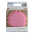 Cupcake Vormpjes Folie Gevoerd - Perzik met Gouden Folie Rand Pk/30