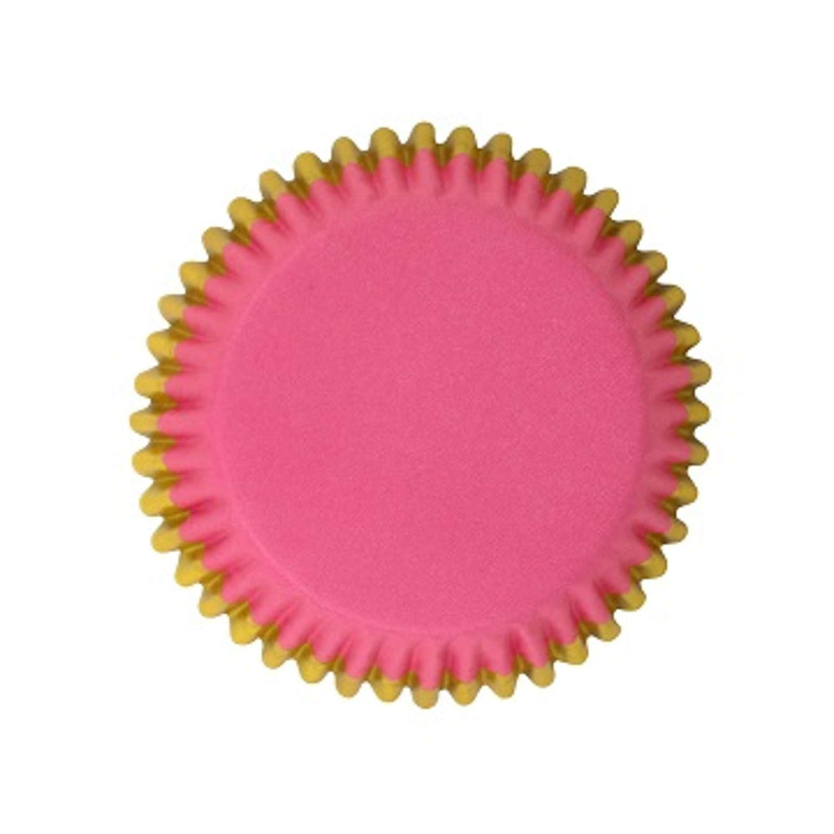 Cupcake Vormpjes Folie Gevoerd - Perzik met Gouden Folie Rand Pk/30