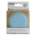 Blue With Gold Trim Foil Lined Cupcake Cases Pk/30