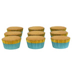 Blue With Gold Trim Foil Lined Cupcake Cases Pk/30