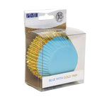 Blue With Gold Trim Foil Lined Cupcake Cases Pk/30