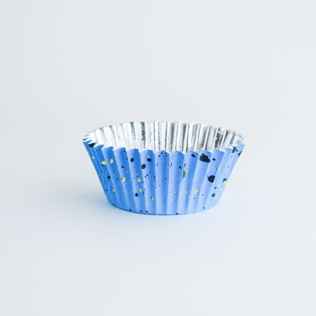 Blue & Gold Flecks Foil Lined Cupcake Cases Pk/30