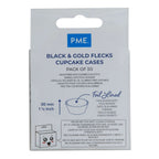 Black & Gold Flecks Foil Lined Cupcake Cases Pk/30