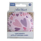Love Hearts Foil Lined Cupcake Cases Pk/30
