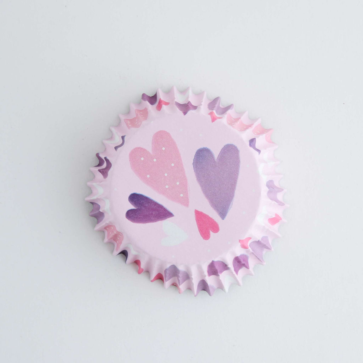 Cápsulas para cupcakes Forradas de Aluminio (Set de 30), Corazones rosas de amor