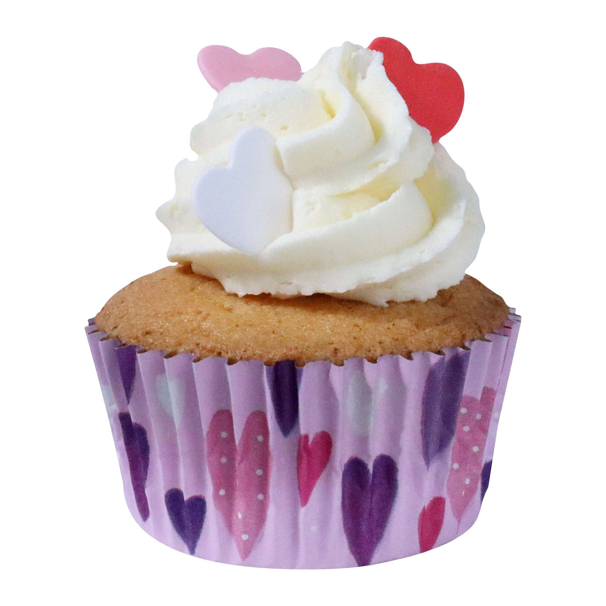 Cápsulas para cupcakes Forradas de Aluminio (Set de 30), Corazones rosas de amor