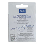 Love Hearts Foil Lined Cupcake Cases Pk/30