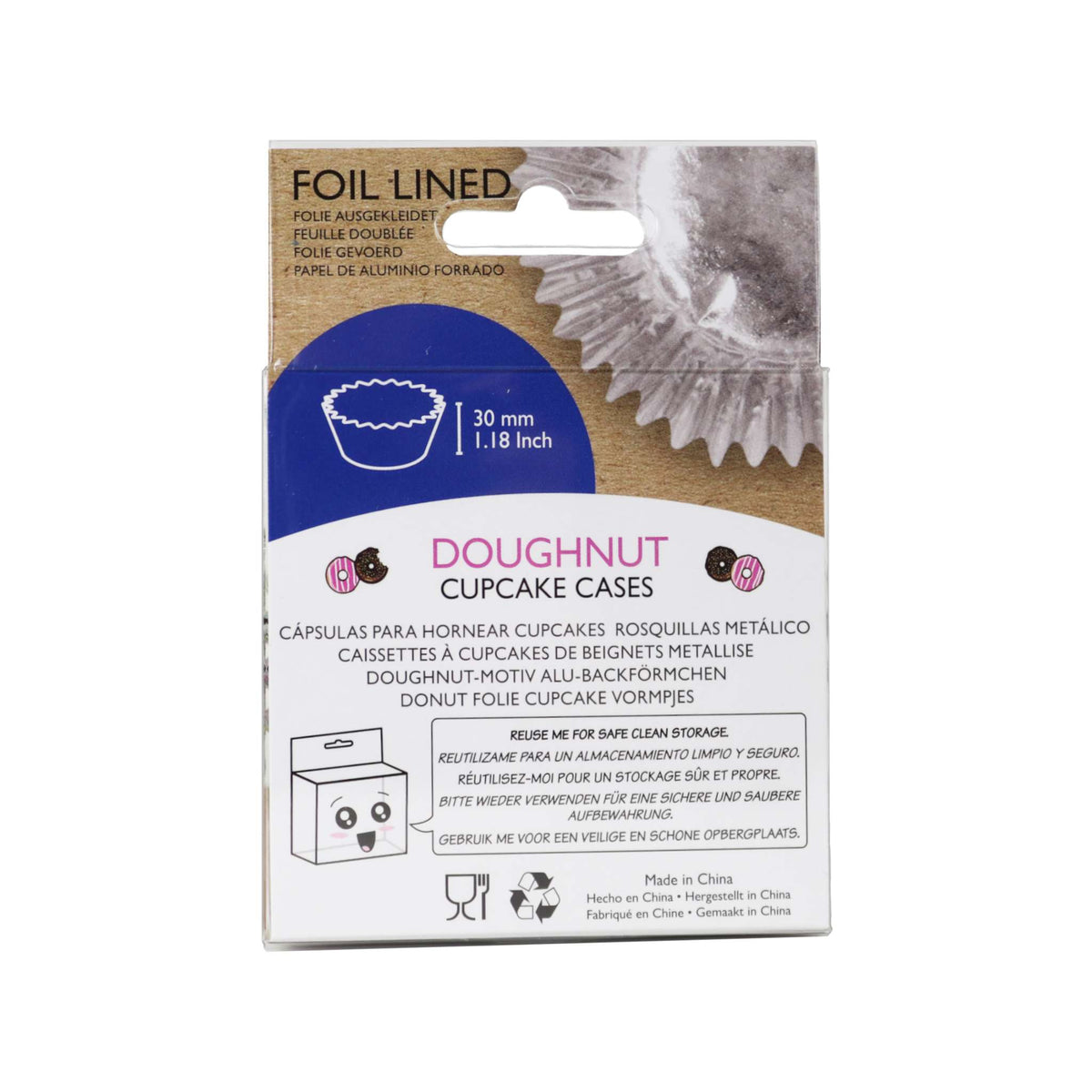 Cupcakevormpjes met folievoering - Donuts Pk/30