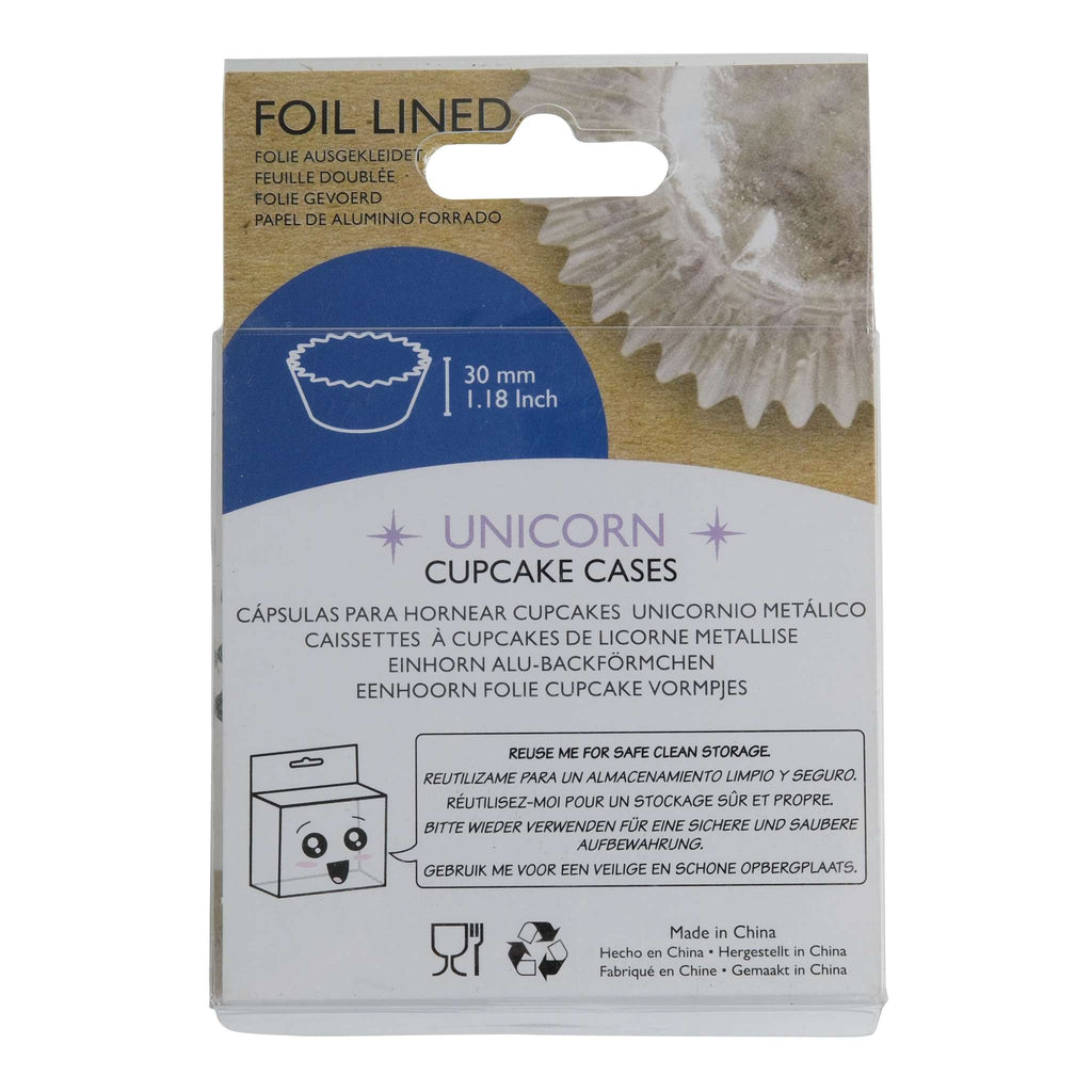 Unicorn Foil Lined Cupcake Cases Pk/30
