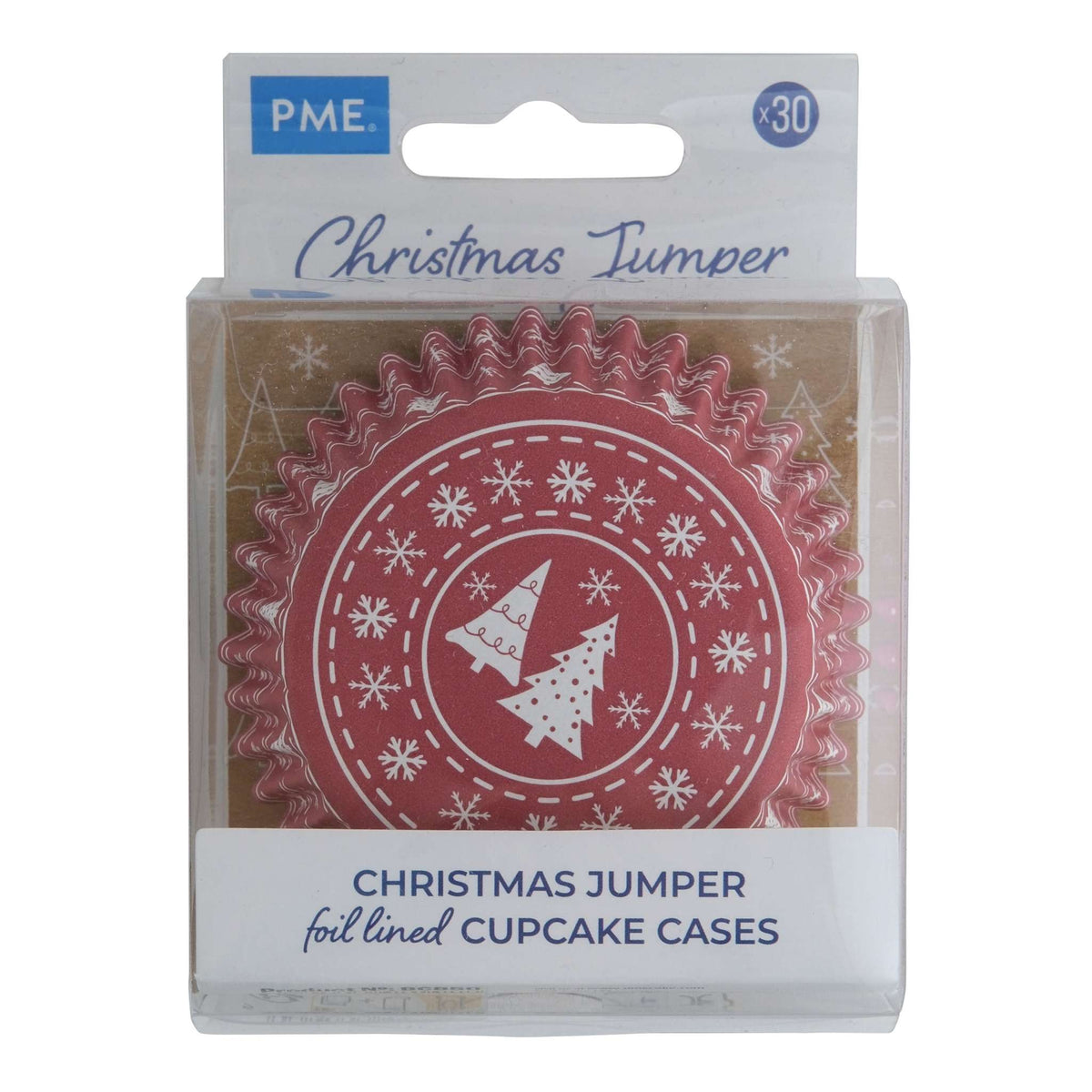 Navidad Cápsulas para Cupcakes forradas de Aluminio - Suéter Navideño (Set de 30)