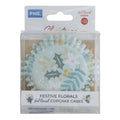 Navidad Cápsulas para Cupcakes forradas de Aluminio - Motivos Florales Festivos (Set de 30)