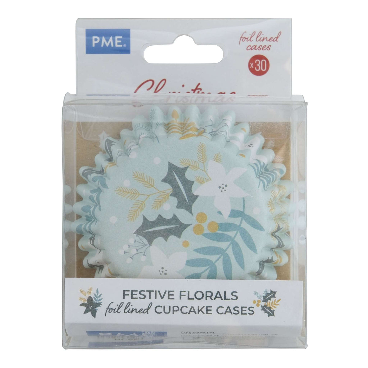 Festive Florals Foil Lined Cupcake Cases Pk/30
