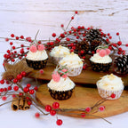 Weihnachtliche folienbeschichtete Cupcake-Förmchen - Winterbeeren (30 Stück)