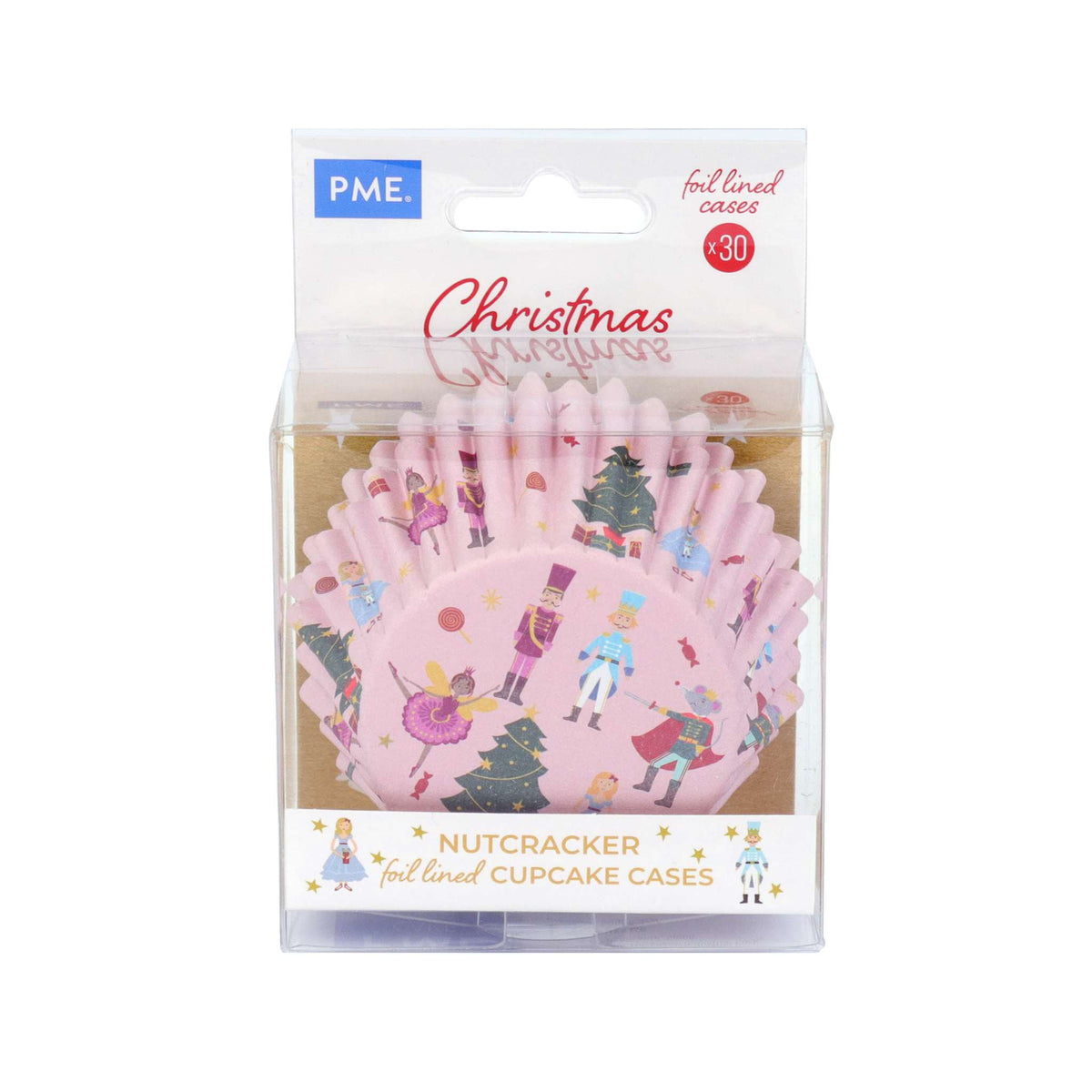 Kerst Cupcake Vormpjes met Folievoering - Notenkraker (30 stuks)