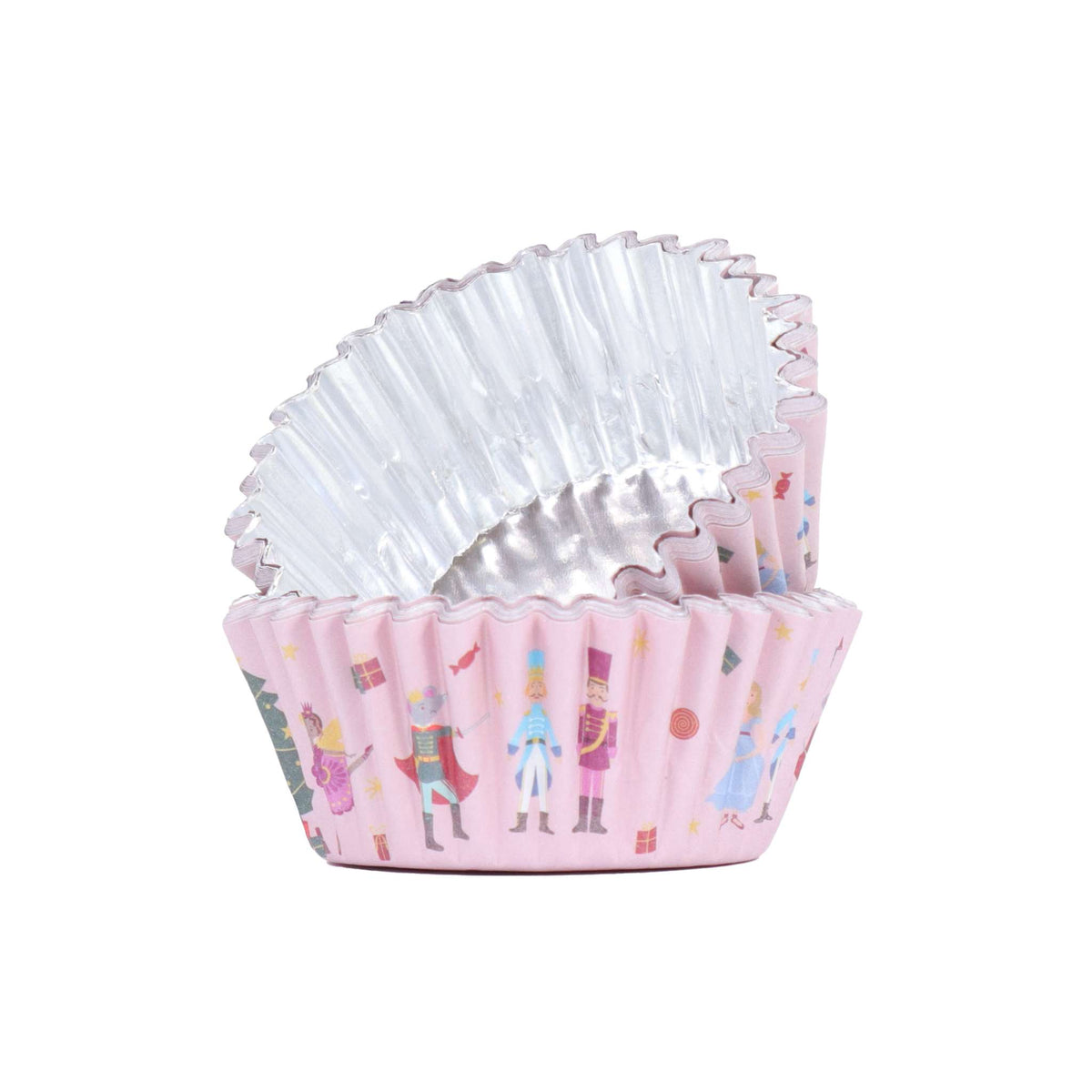 Kerst Cupcake Vormpjes met Folievoering - Notenkraker (30 stuks)