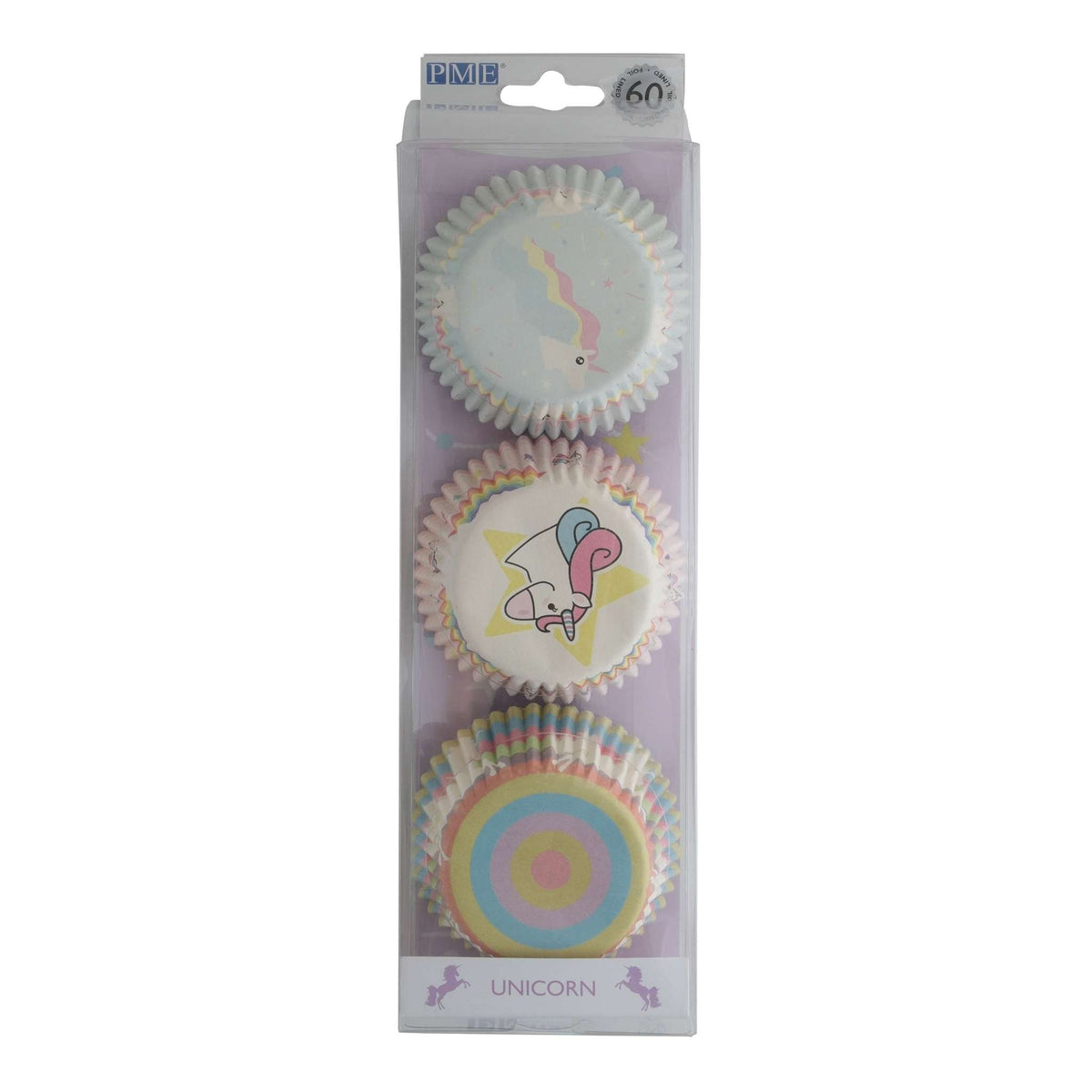 Unicorn Foil Lined Cupcake Cases Pk/60