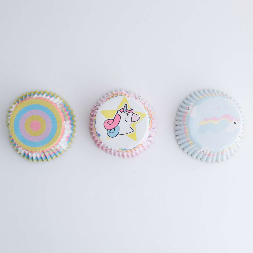 Cupcake Vormpjes Folie Gevoerd - Eenhoorn Set van 3, Pk/60