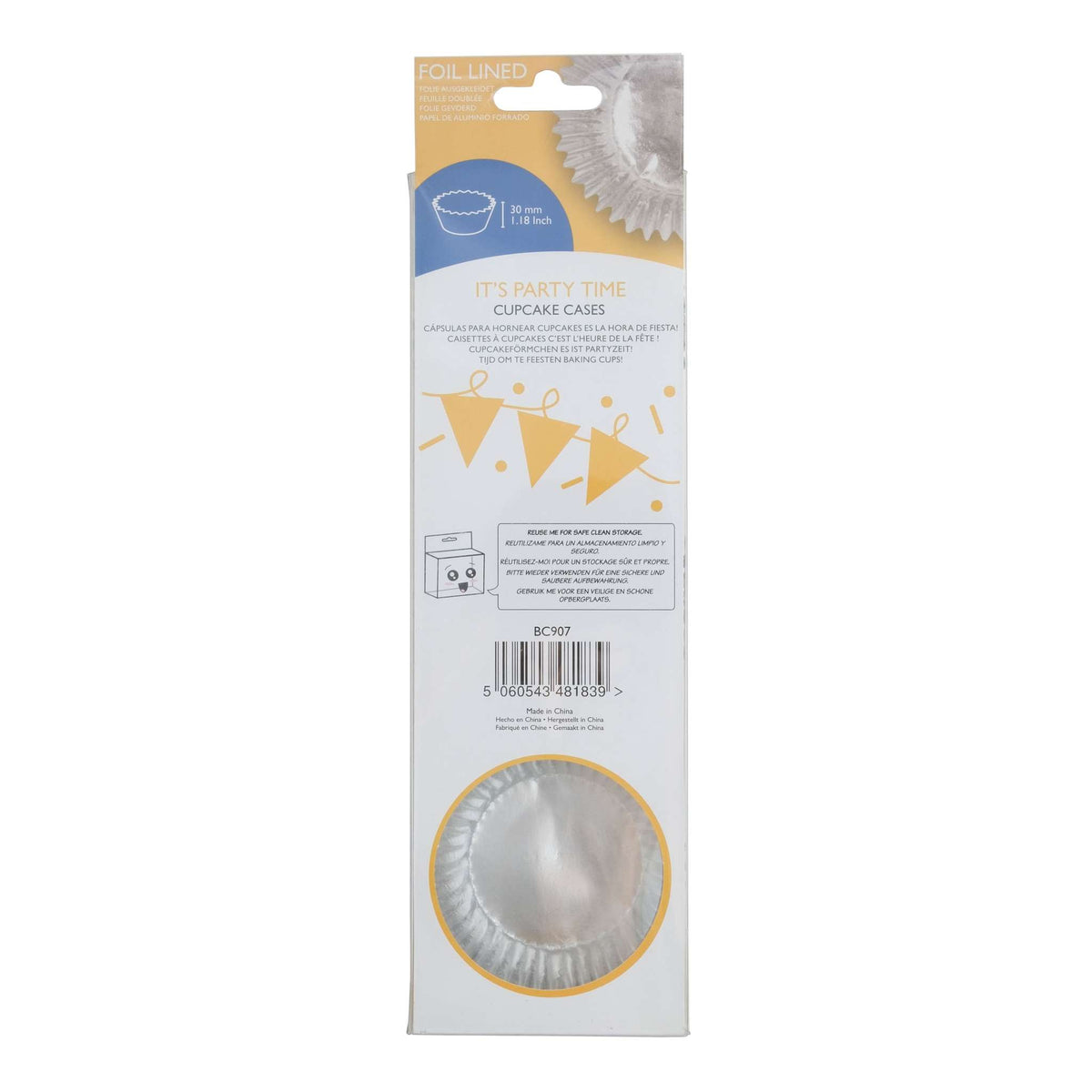It's Party Time Foil Lined Cupcake Cases Pk/60