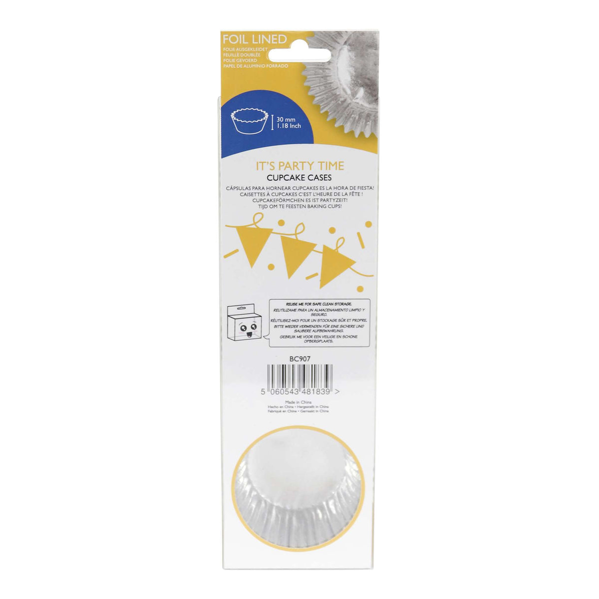 It's Party Time Foil Lined Cupcake Cases Pk/60