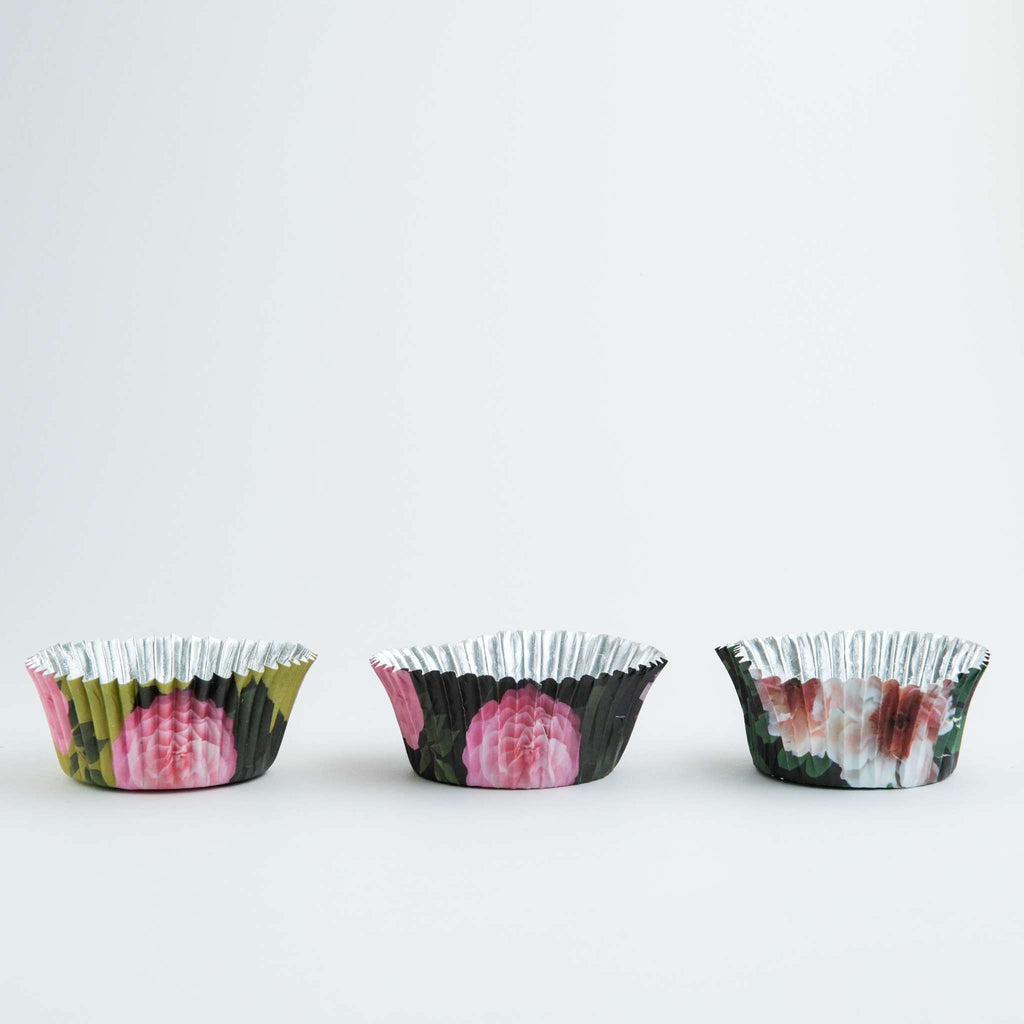 Caissettes à cupcakes doublées de feuille d'aluminium - Set de 3 fleurs, Pk/60