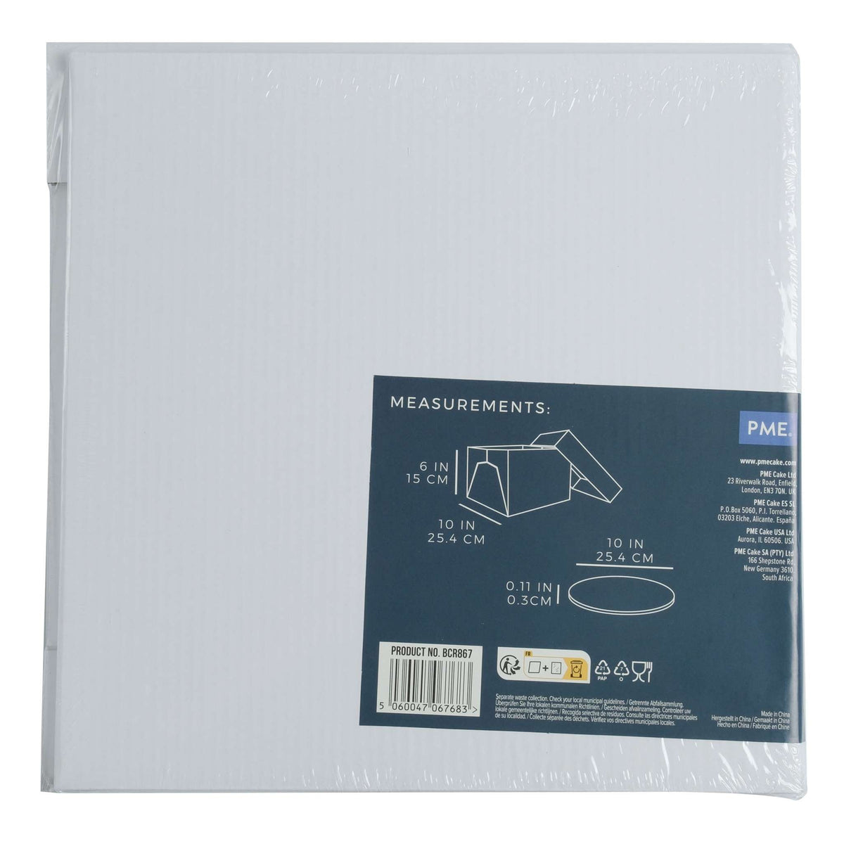 Caja y Base Redonda para Tartas de 25cm (10 Pulgadas)