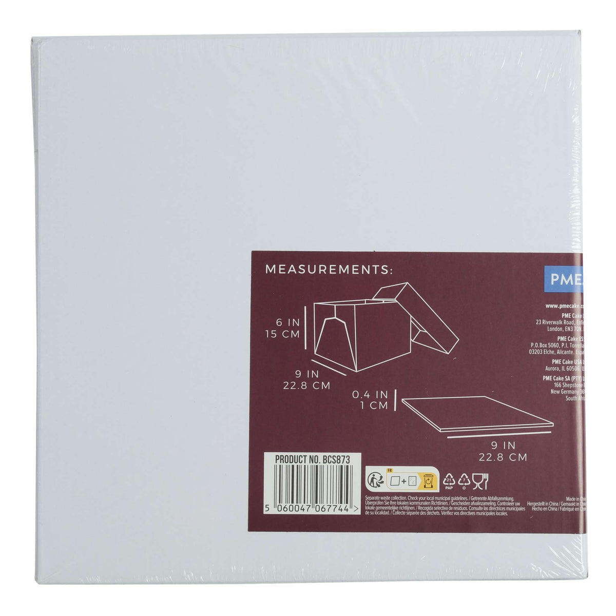 Square Premium Heavy Duty Cake Card And Cake Box (9" / 22.8cm)