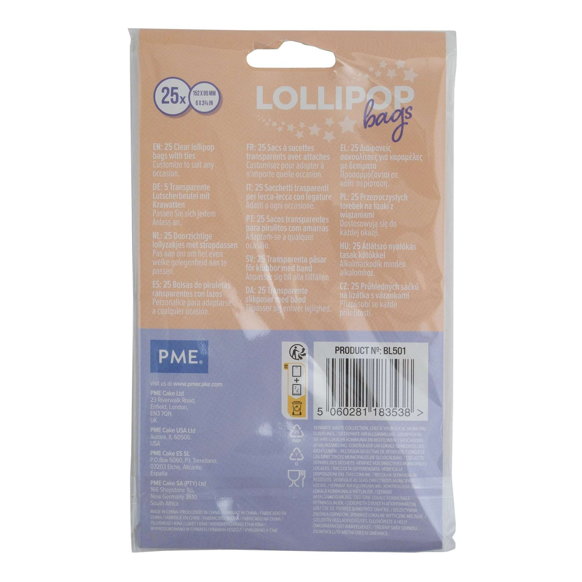 Lollipop-Taschen mit silbernen Bindungen Pk/25 (152 x 95mm / 6 x 3.75")